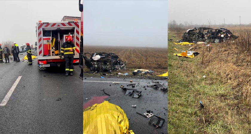 Accident grav pe DN6: șase morți și trei răniți în coliziune