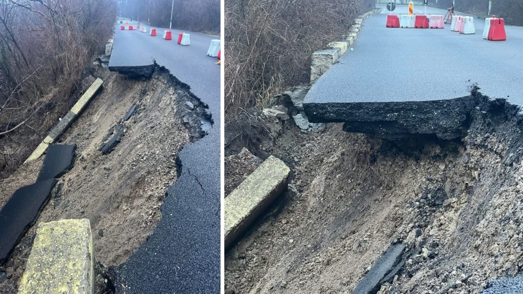 Prăbușirea drumului județean 101R în Câmpina afectează circulația