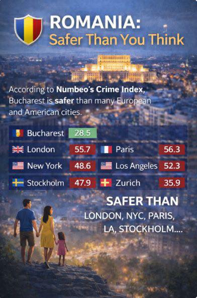 Ambasada SUA laudă România ca fiind „mai sigură decât crezi”