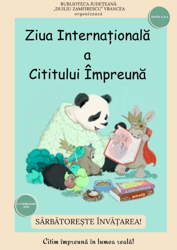 Biblioteca Județeană Vrancea organizează Ziua Internațională a Cititului Împreună