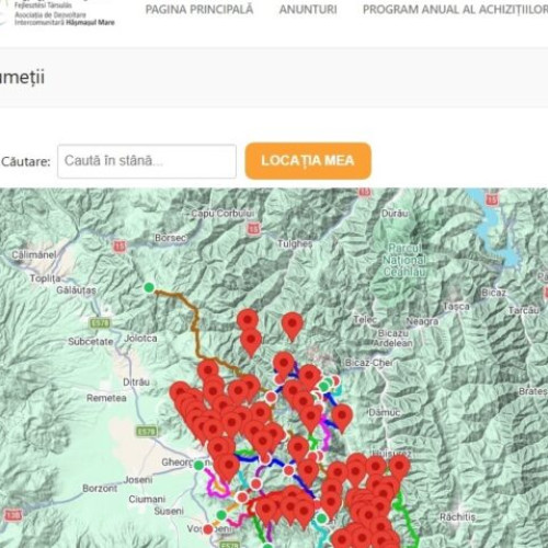 Harta interactivă pentru turiști, realizată de Asociația Hășmașul Mare