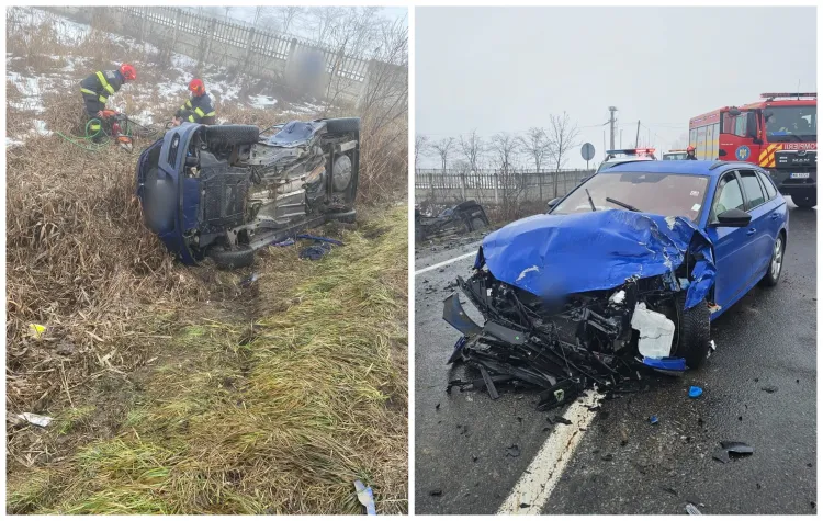 Accident rutier pe DN1-E60, lângă Huedin, cu trei victime