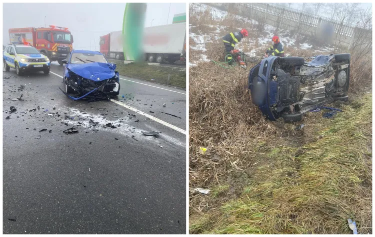 Accident grav pe DN1 E60, la ieșirea din Huedin