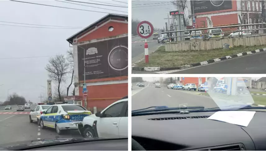 Accident de poliție în Caransebeș, în drum spre un curs de conducere
