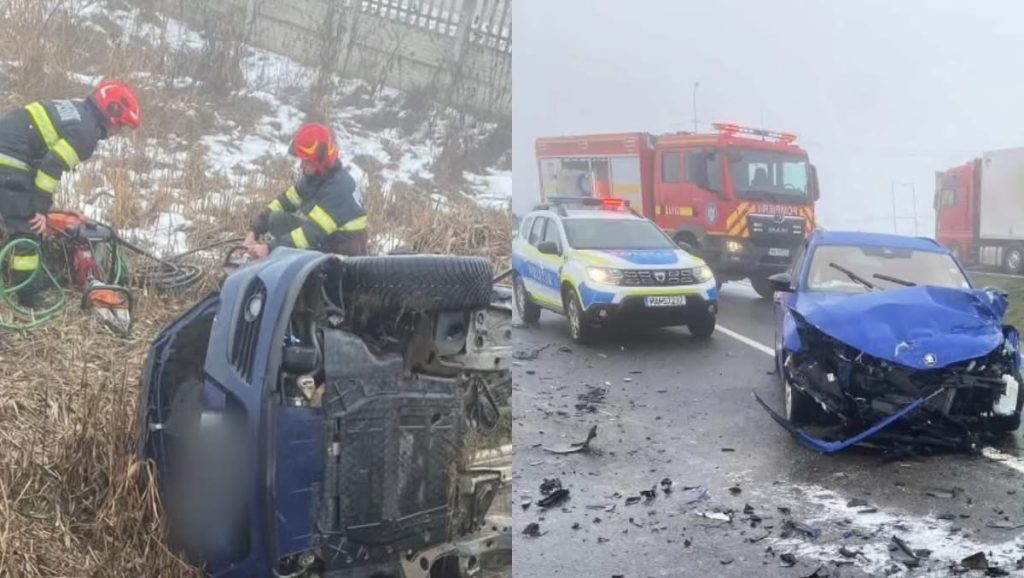 Accident grav pe DN 1: Un bărbat a fost încarcerat după coliziune
