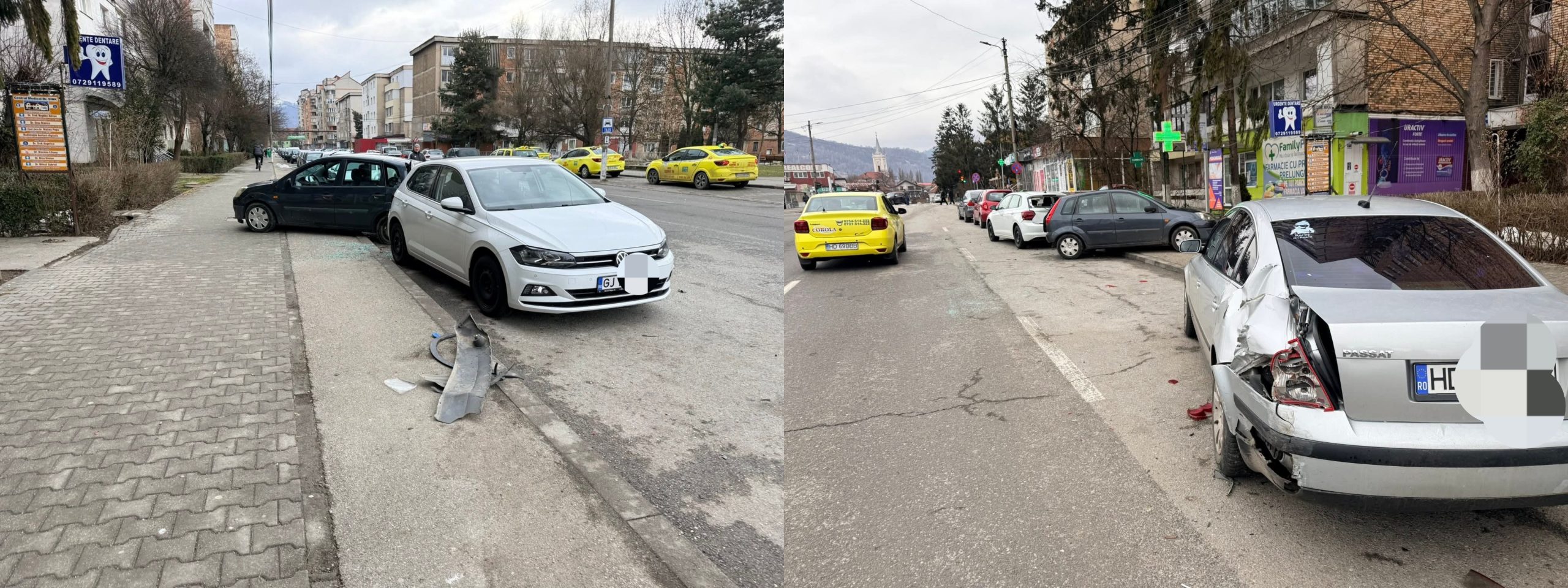 Accident pe strada Nicolae Bălcescu din Petroșani: trei autoturisme avariate