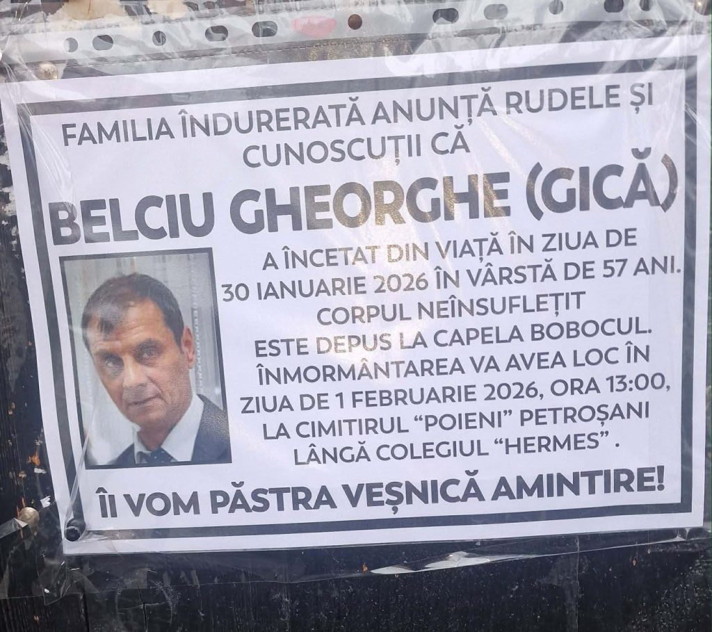 Valea Jiului pierde un fost miner respectat la doar 57 de ani