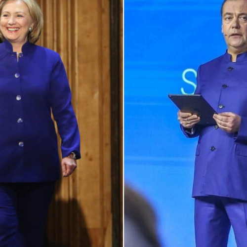Title: "Glume la adresa lui Medvedev pentru costumul inspirat din Hillary Clinton