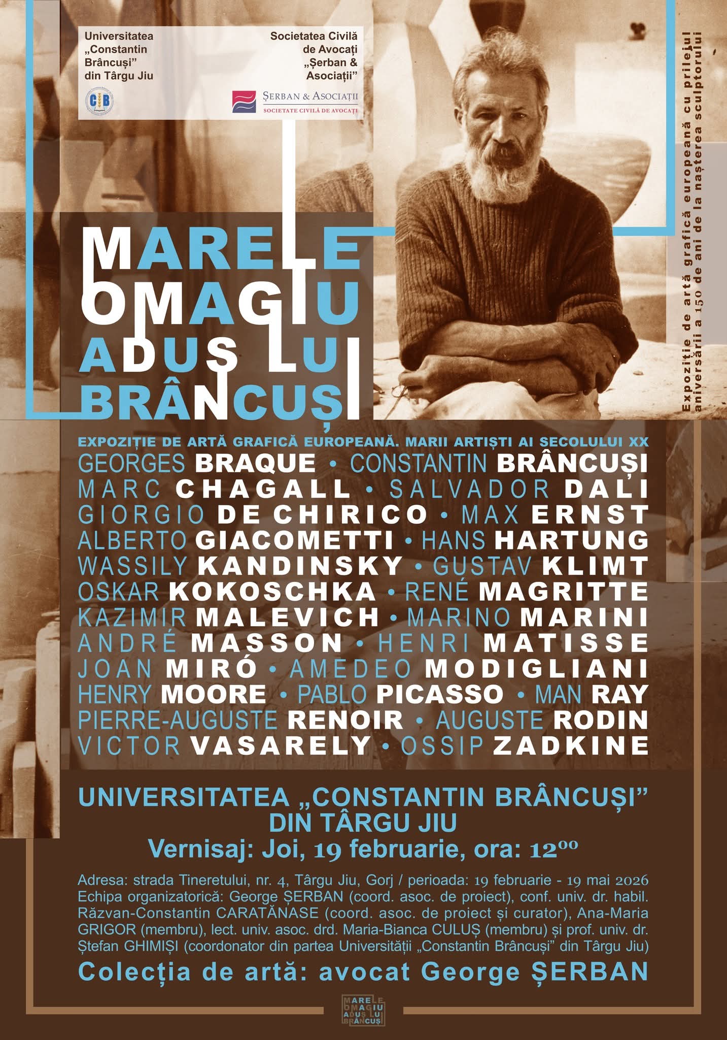 Expoziție dedicată lui Brâncuși la Universitatea din Târgu Jiu