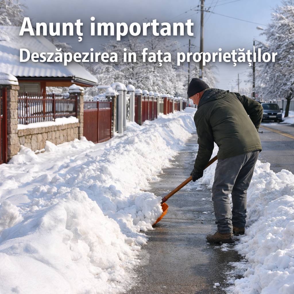 Locuitorii din Lungulețu sunt obligați să curățe zăpada și gheața