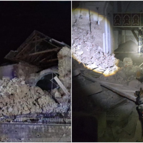 Prăbușirea turlei unei biserici din Cehu Silvaniei blochează circulația