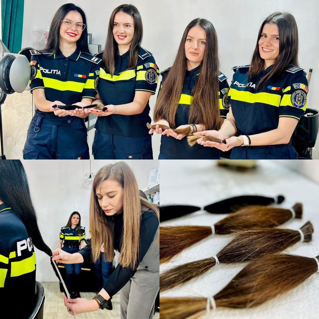 Patru polițiste din Gorj donează păr pentru peruci destinate femeilor bolnave de cancer
