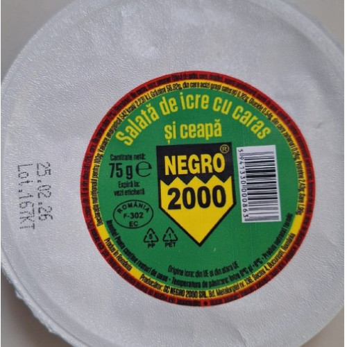 Ingredientele dintr-o salată de icre sunt rechemate de la consumatori