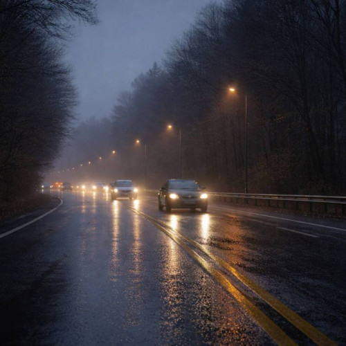 Traficul rutier din Dâmbovița afectat de ploaie ușoară și ceață