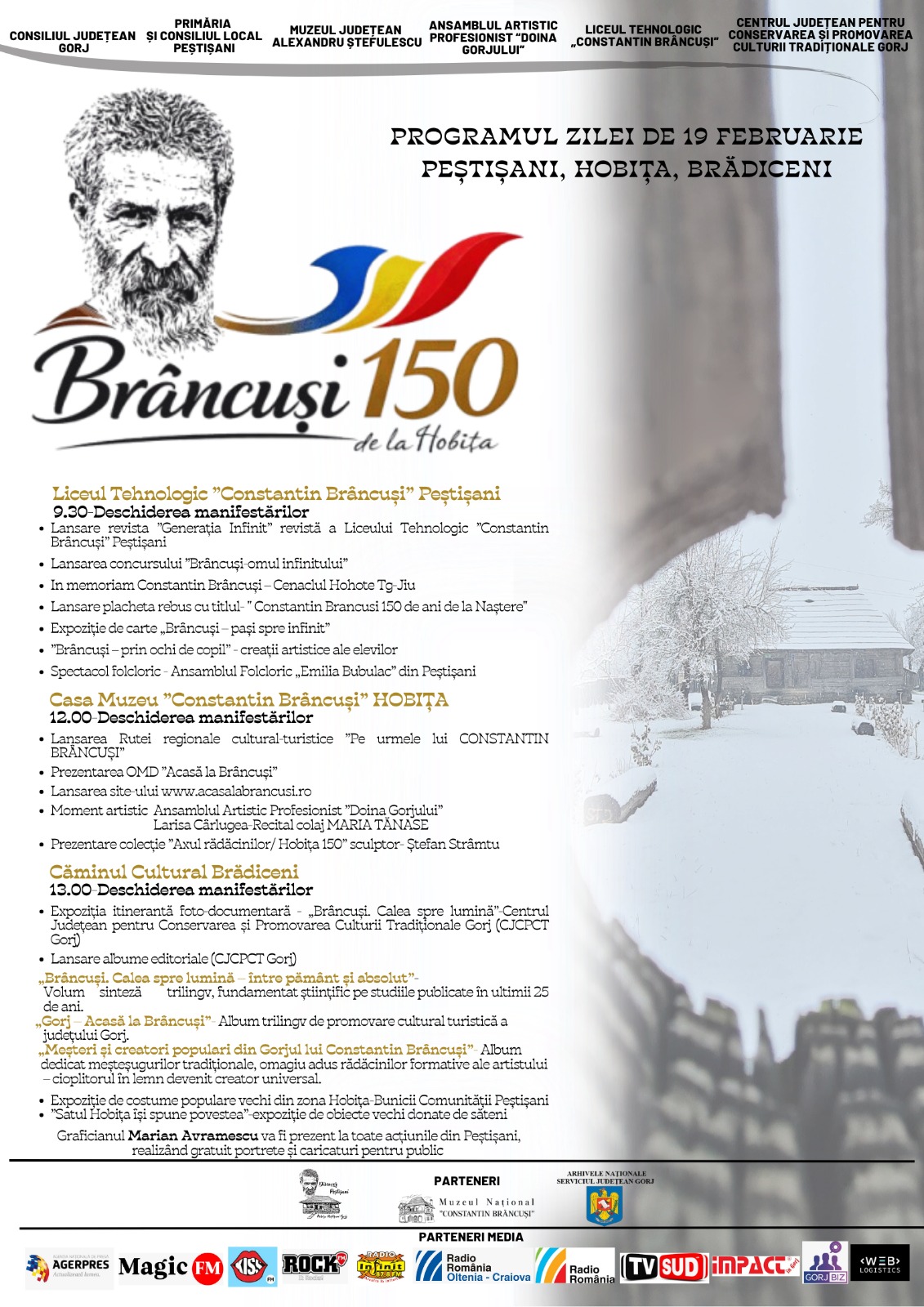 Peștișani celebrează 150 de ani de la nașterea lui Constantin Brâncuși