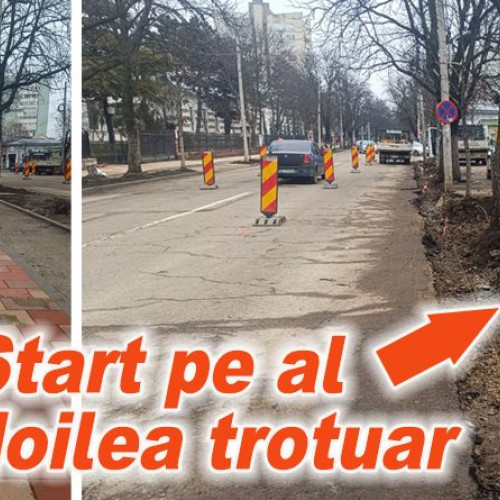 Muncitorii de la Troia finalizează lucrările de modernizare a trotuarelor