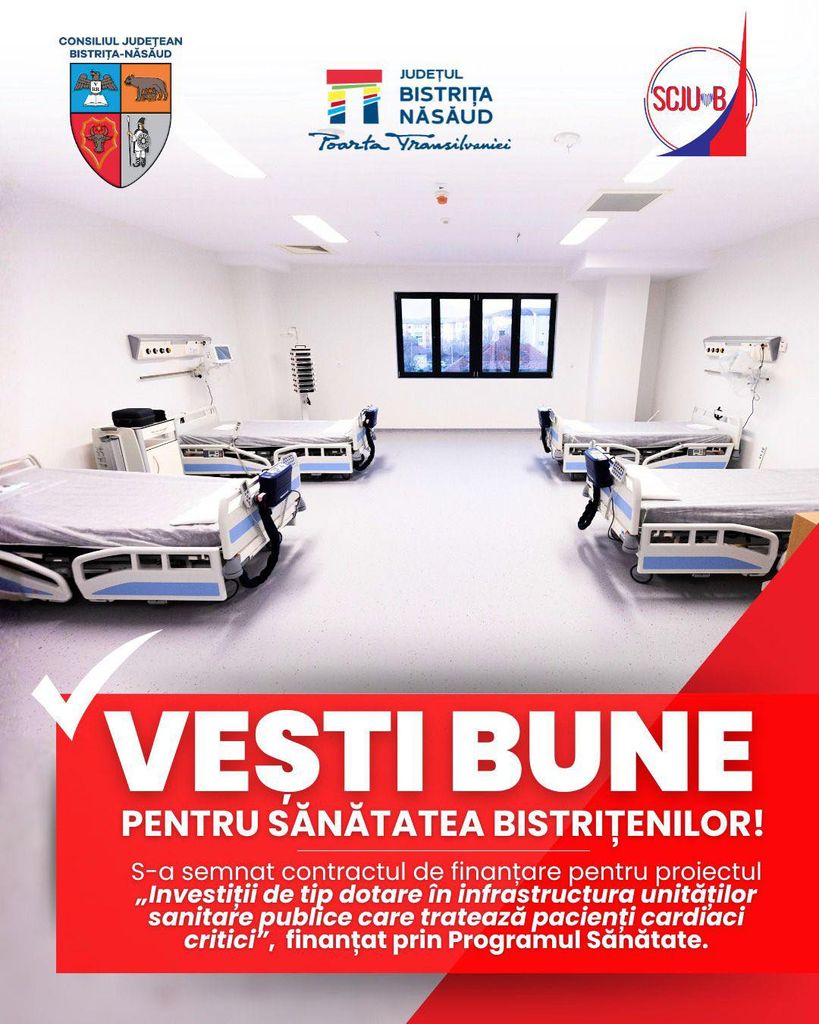 Proiect ambițios pentru îmbunătățirea serviciilor medicale cardiace la Bistrița