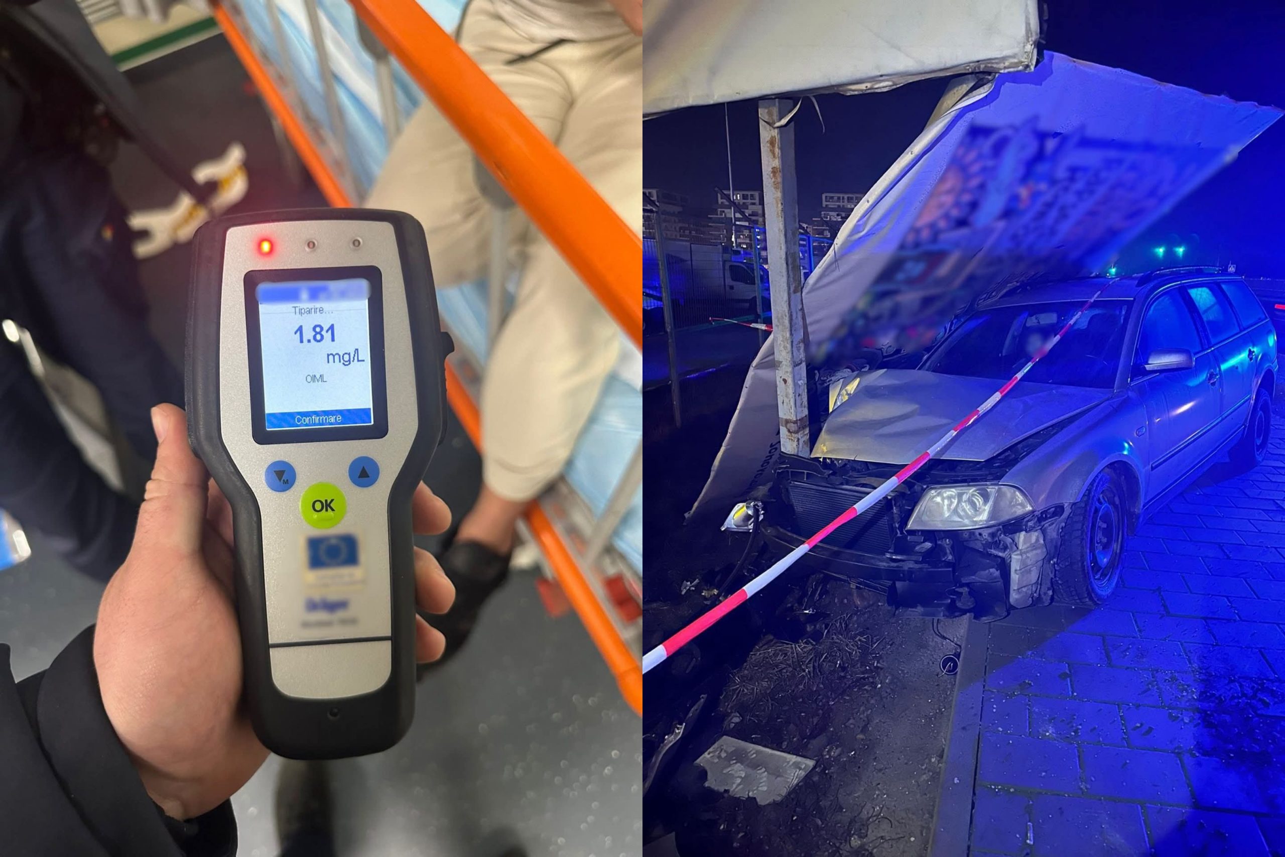 Bărbat reținut după ce a condus cu o alcoolemie de 1,81 mg/l