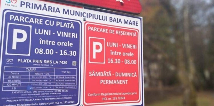 Baia Mare trece la parcări publice cu plată pe strada Oborului