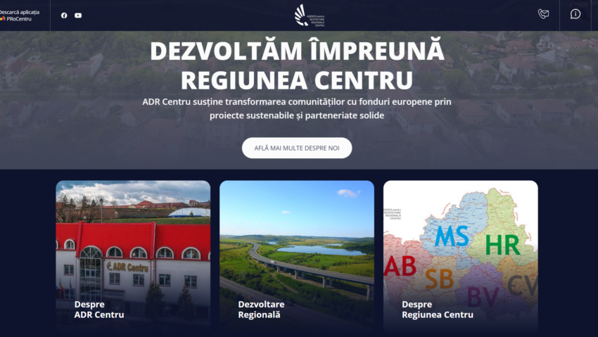 Agenția pentru Dezvoltare Regională Centru își modernizează portalul online
