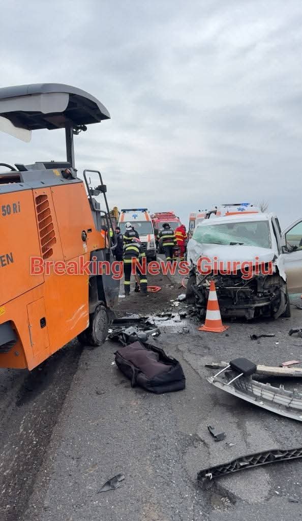 Accident grav pe DN5: opt victime în urma coliziunii dintre microbuz și autoturism
