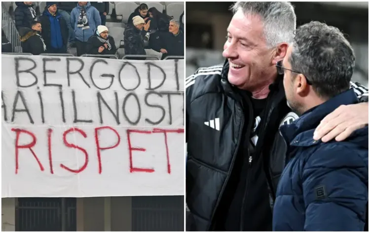 Fanii U Cluj transmit un mesaj de susținere pentru antrenorul Bergodi
