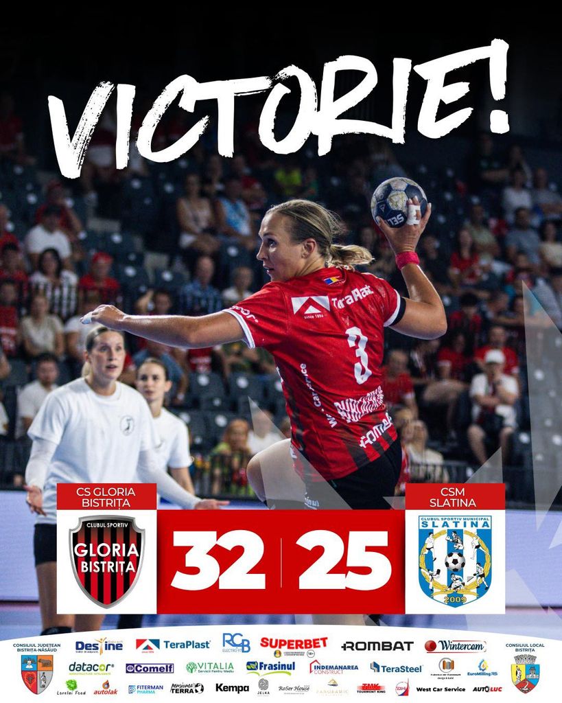 Gloria Bistrița se impune în Liga Florilor cu 32-25 la TeraPlast Arena
