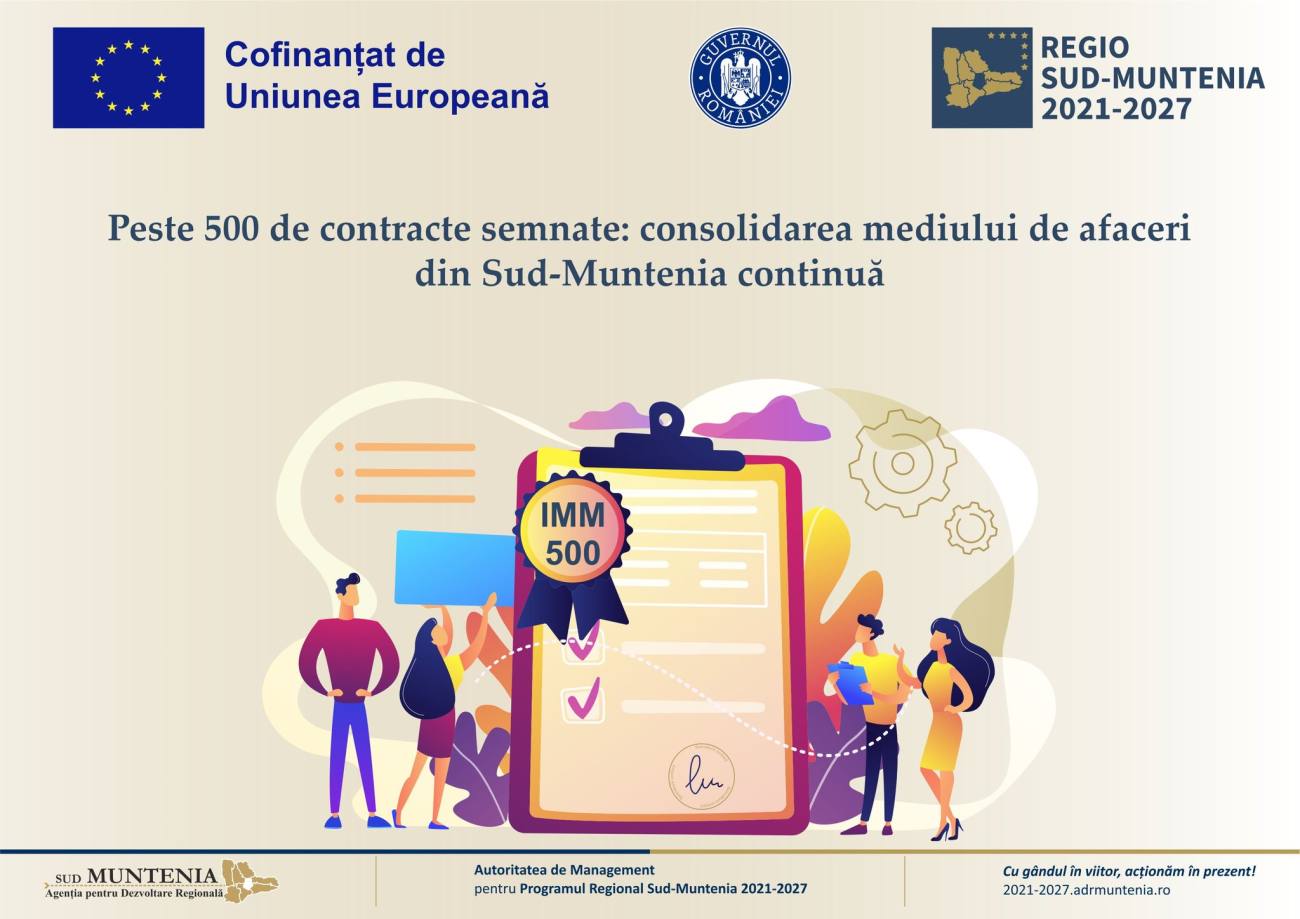 Regiunea Sud-Muntenia a semnat peste 500 de contracte de finanțare pentru IMM-uri