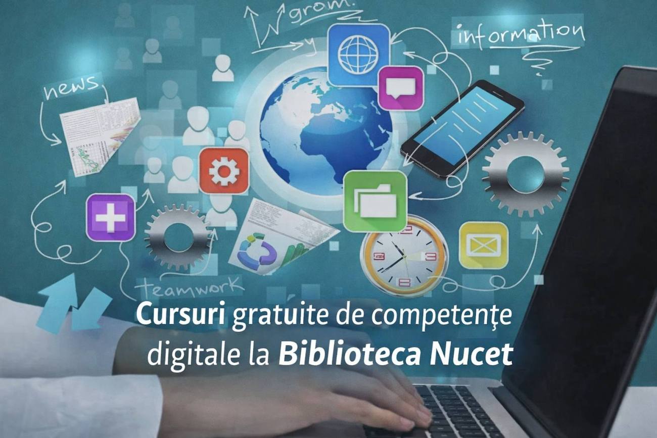 Biblioteca Nucet oferă cursuri gratuite de competențe digitale