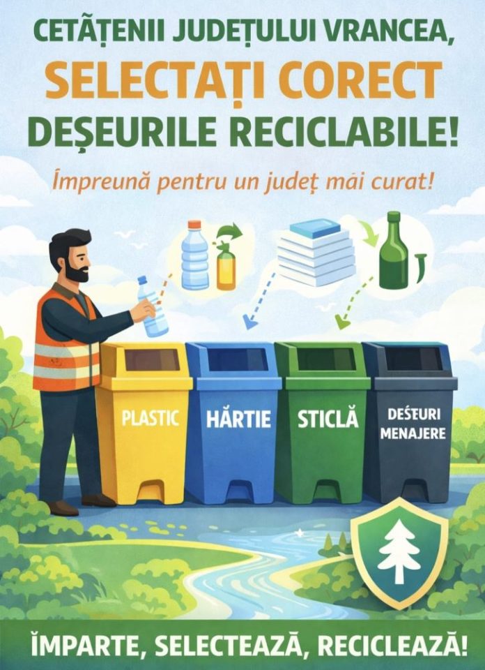 Activități pe teren pentru colectarea selectivă a deșeurilor în Vrancea