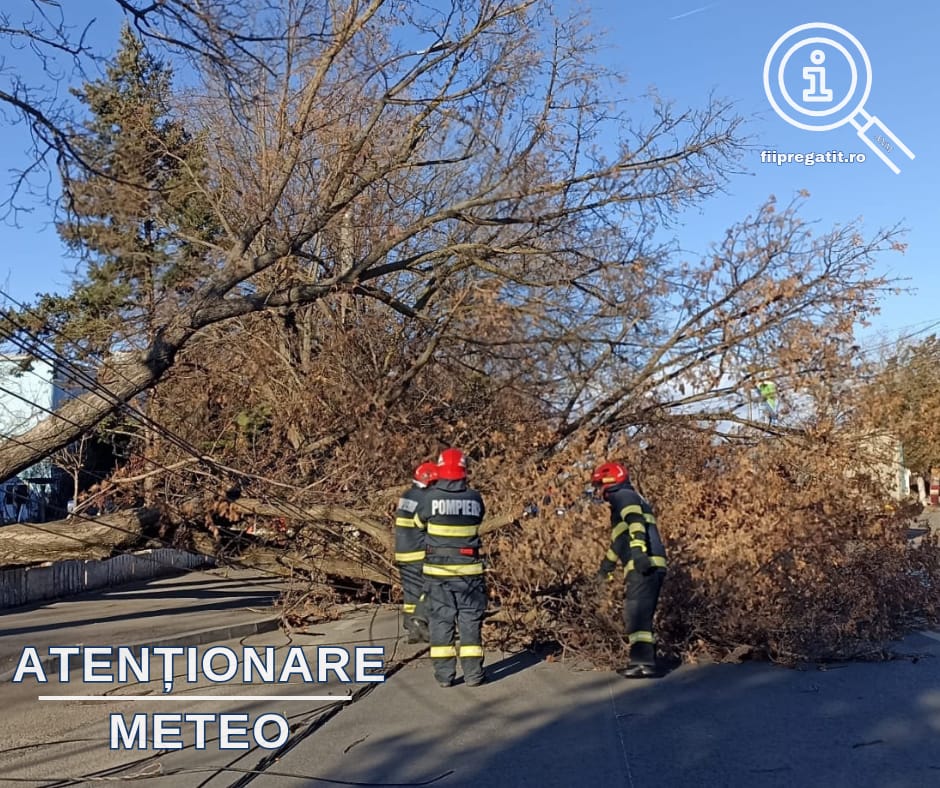 Cod galben de vânt, avertizări pentru cetățeni în Giurgiu