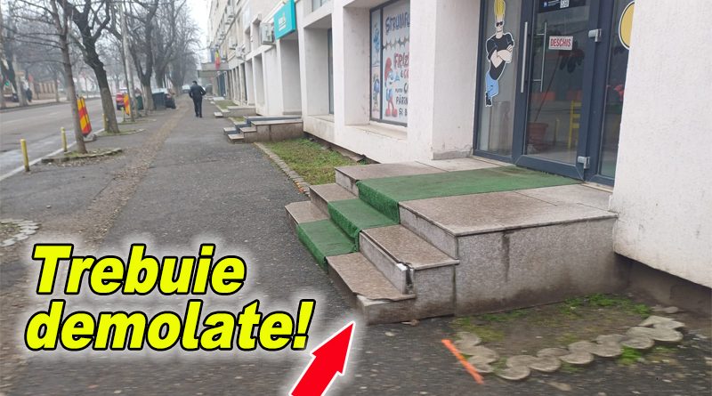 Întârzieri în lucrările de reconstrucție a trotuarului din zonă