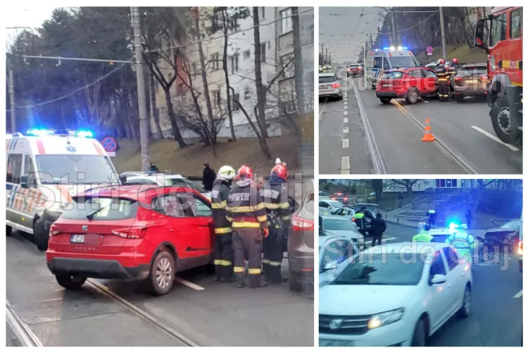 Accident rutier în Cluj-Napoca, trafic blocat în Mănăștur