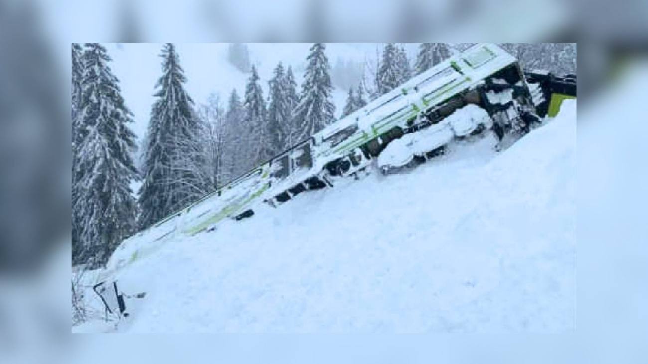 Tren deraiat în Elveția din cauza unei avalanșe, 80 de pasageri afectați