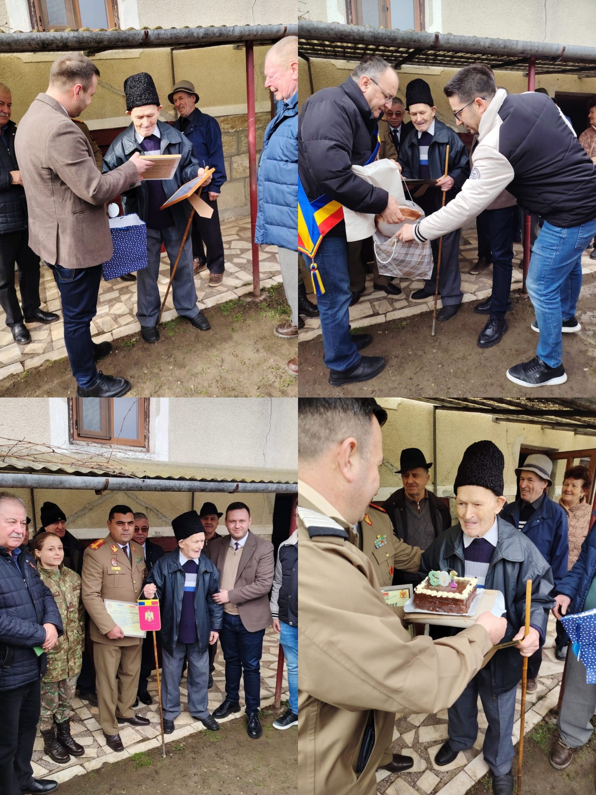 Constantin Păunescu, veteran de 103 ani, omagiat de Prefectura Gorj