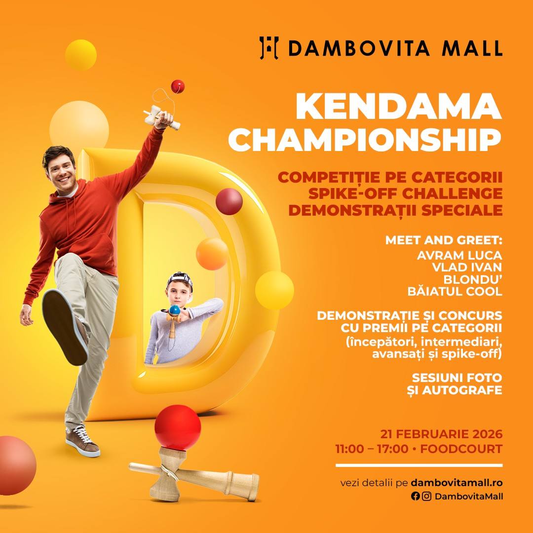 Competiția de Kendama ajunge la Dâmbovița Mall pe 21 februarie 2026