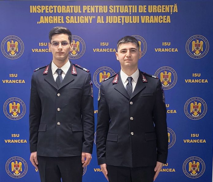 Absolvenți ai Școlii de Pompieri, jurământ militar la ISU Vrancea
