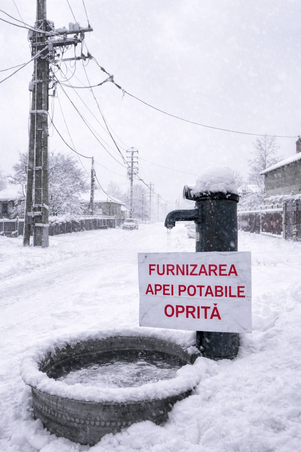 Ninsorile cauzează întreruperi de apă în Dâmbovița