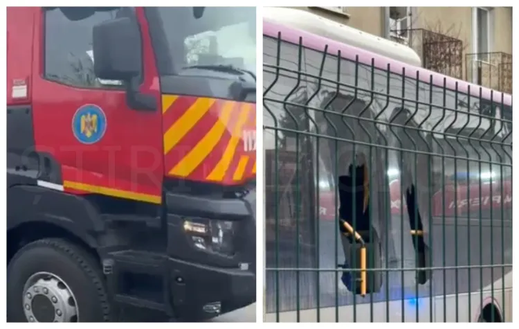 Ambulanță SMURD implicată într-o tamponare ușoară cu un autobuz în Florești