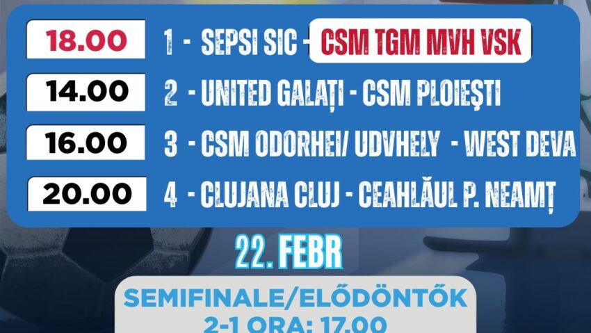 Turneul Final 8 al Cupei României la futsal juniori, la Tg. Mureș