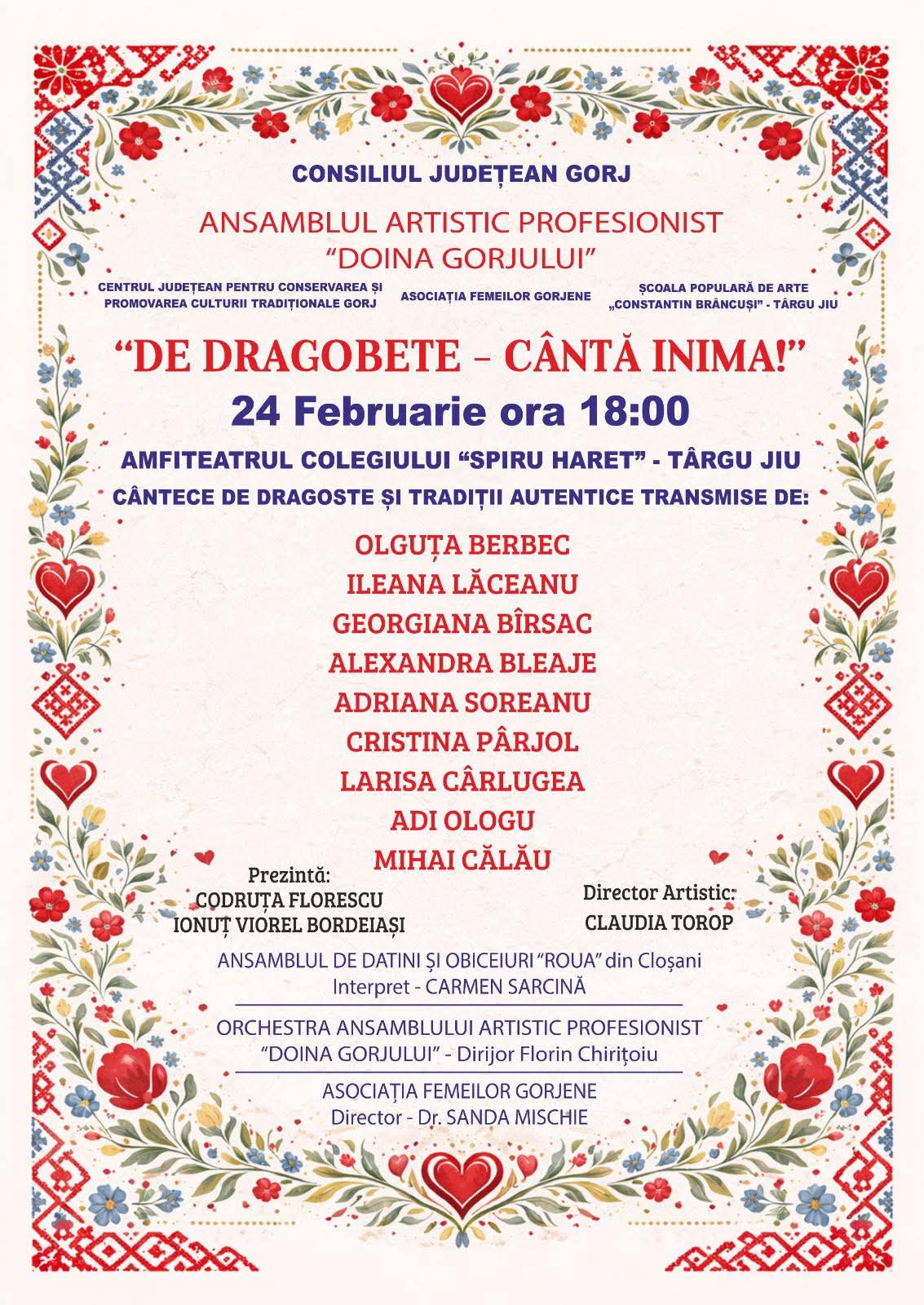 De Dragobete, un spectacol dedicat iubirii la Târgu Jiu