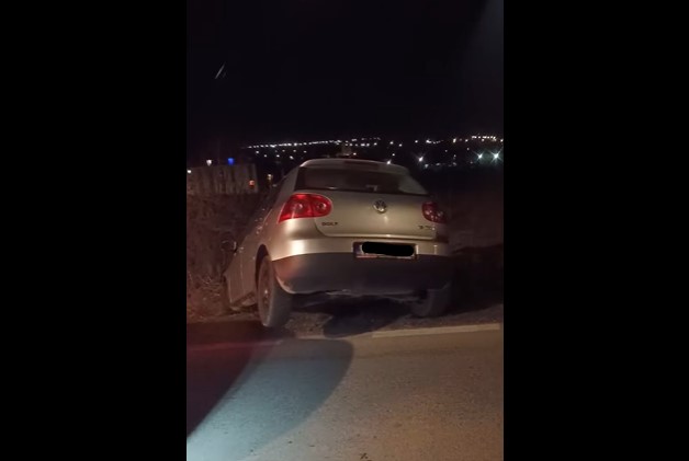 Accident pe drumul Șomcuta Mare – Berchez: O mașină părăsește carosabilul