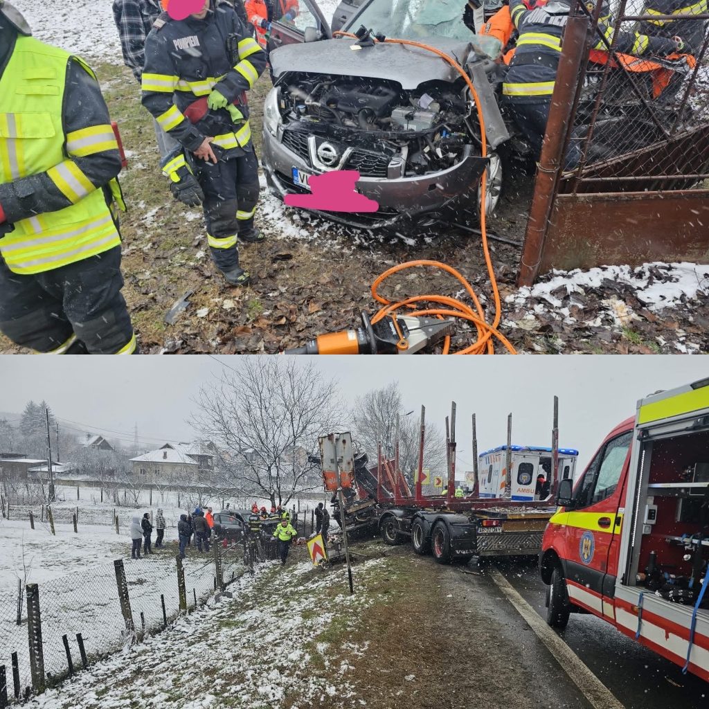 Accident pe DN 7 în Bujoreni, Vâlcea, blochează traficul