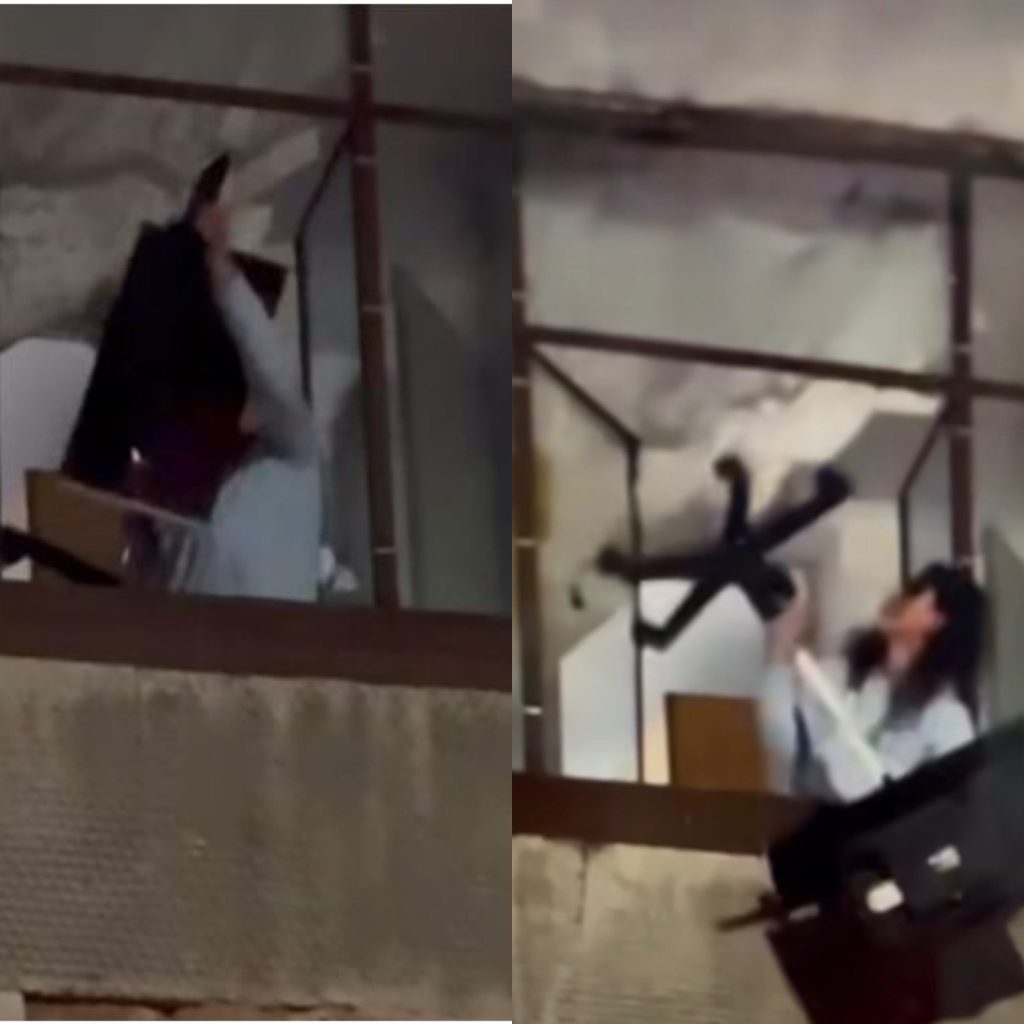 Incident șocant într-un bloc din Bacău: o femeie aruncă obiecte de la balcon