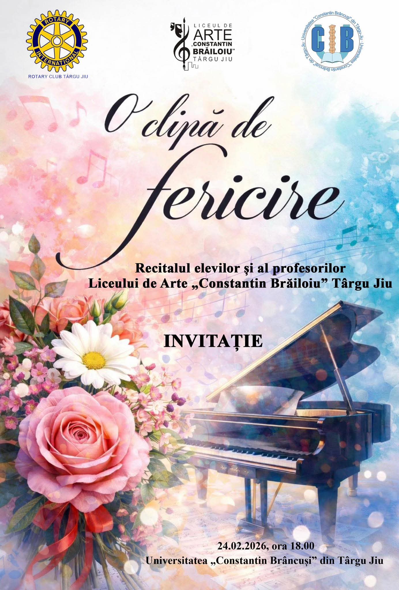 Elevii de la Liceul de Arte din Târgu Jiu pregătesc un concert pentru Dragobete