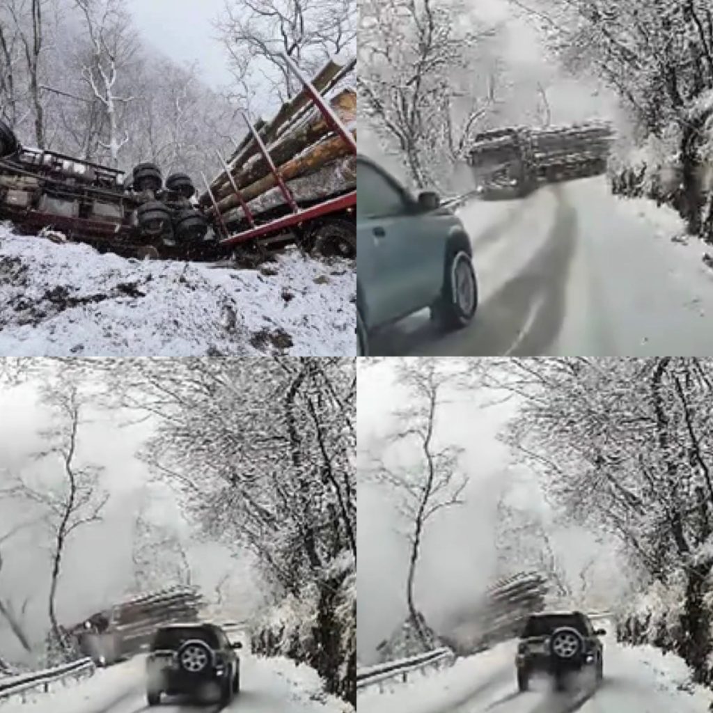 Accident șocant pe drumul Gura Rîului – Păltiniș, un șofer a derapat