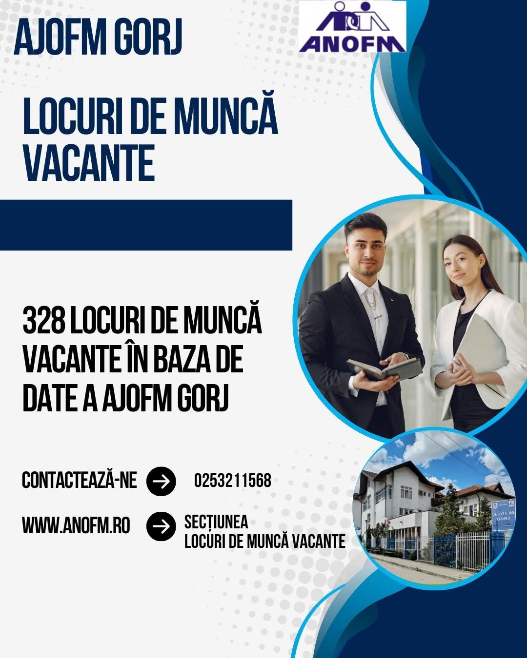 328 de locuri de muncă vacante în Gorj pentru diverse specializări
