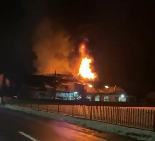 Incendiu devastator la o brutărie din Lunca de Sus, Harghita