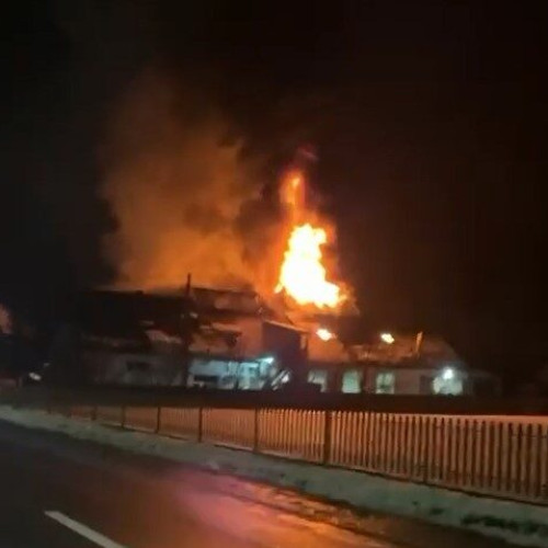 Incendiu devastator la o brutărie din Lunca de Sus, Harghita