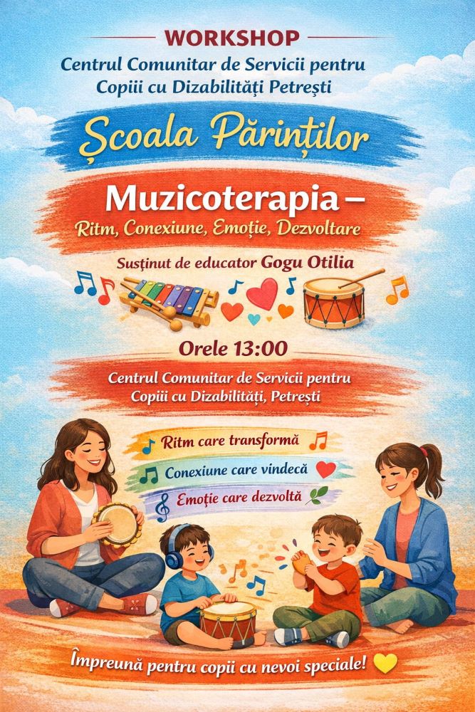 Workshop despre muzicoterapie organizat de DGASPC Vrancea